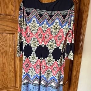 Donna Morgan geometric printed shift dress
